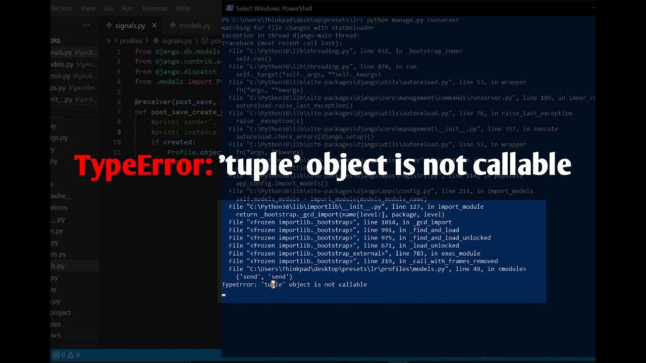 Typeerror Tuple Object Is Not Callable