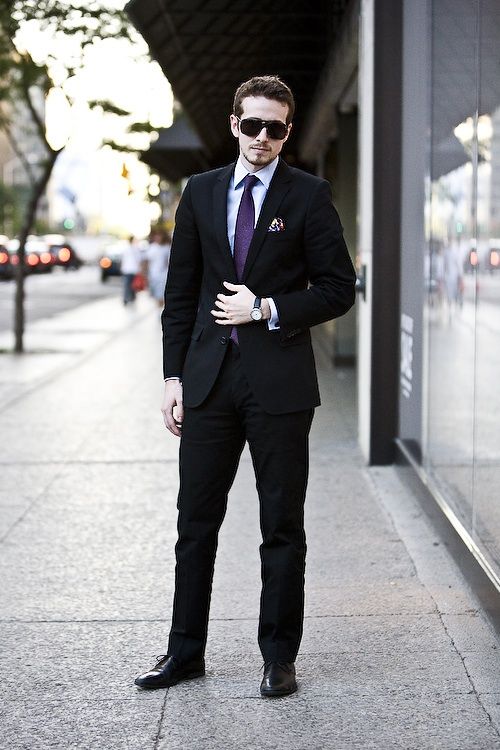 Purple Tie; Black Suit | Purple Suits, Suit Prom, Prom Suits