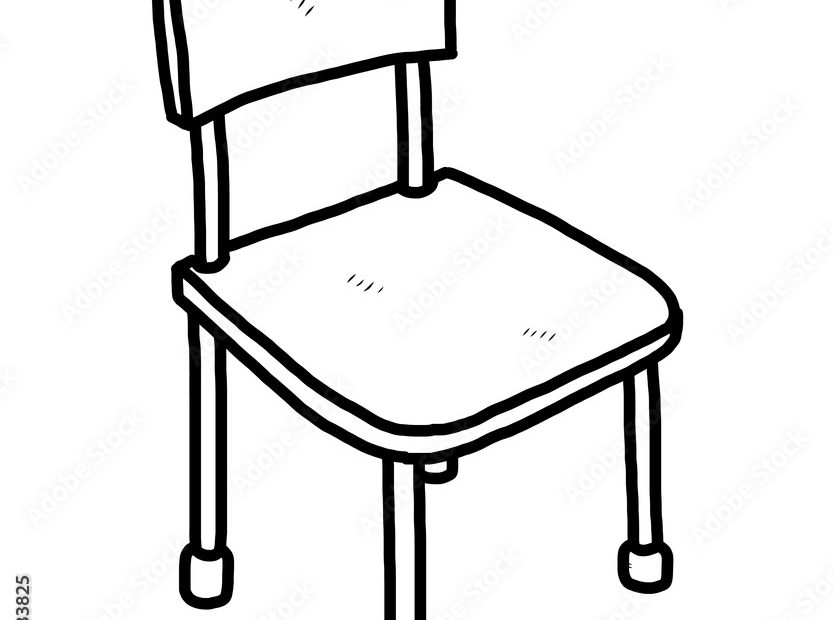 Chair / Cartoon Vector And Illustration, Black And White, Hand Drawn,  Sketch Style, Isolated On White Background. Stock Vector | Adobe Stock