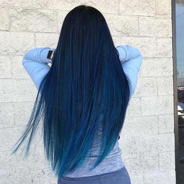 41 Bold And Beautiful Blue Ombre Hair Color Ideas - Stayglam | Blue Ombre  Hair, Ombre Hair Color, Long Hair Styles