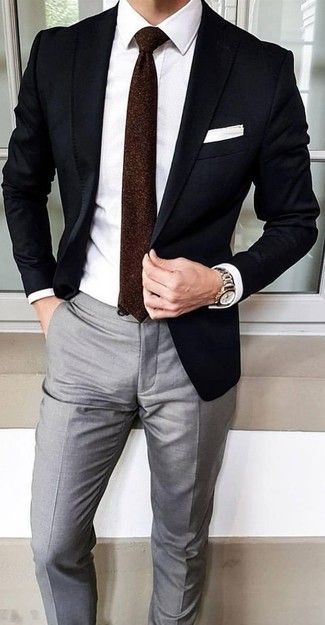 How To Wear A Black Blazer With Grey Pants For Men (105 Looks & Outfits) |  Men'S Fashion | Lookasti… | Mens Dress Outfits, Mens Clothing Styles, Mens  Fashion Blazer