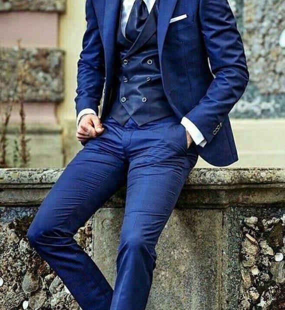 Buy Men Blue Suits Slim Fit Summer Suit Party Wear 3 Piece Suit Online In  India - Etsy | Blue Suit Men, Business Casual Attire For Men, Mens Fashion  Suits