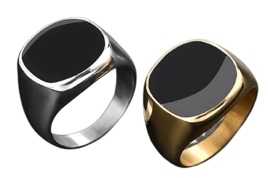 Amazon.Com: Natural Black Onyx Ring, Mens Signet Ring Silver, Statement Pinky  Ring For Men, Wedding Men'S Ring, Engagement Gift Band Ring, Ring For Dad :  עבודת יד