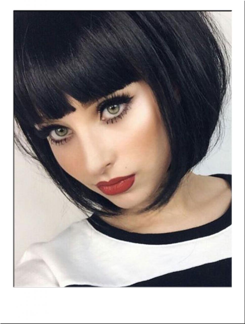 Black Bob Wig With Fringe | Bob Wigs | Bob Hairstyles With Bangs, Short  Hair With Bangs, Long Hair Styles