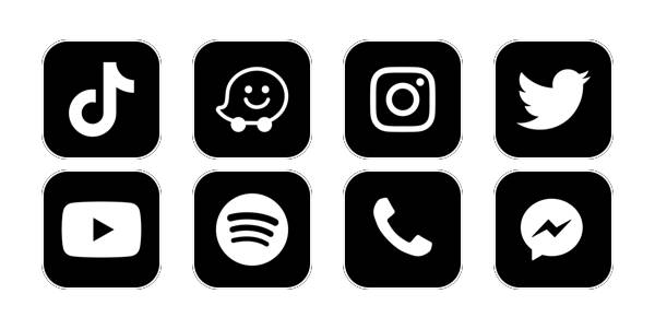 Black And White App Icon Pack [W9Kn6Lkmpxajm5Dszwta] By Cabernet6113 |  Widgetclub