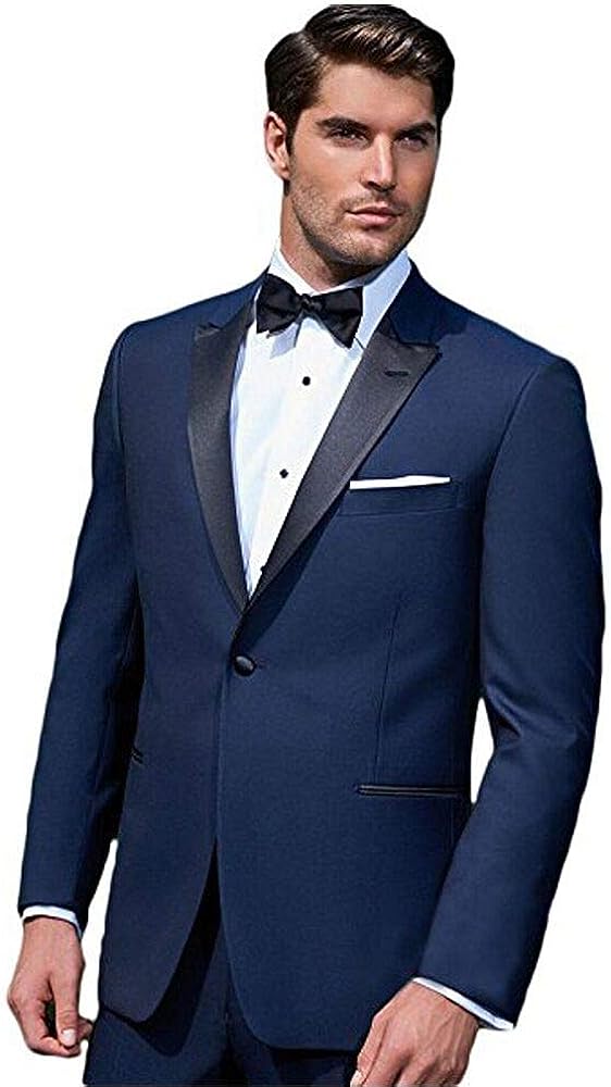 Ike Behar Midnight Blue Tuxedo With Black Peak Lapel (34 Regular) At Amazon  Men'S Clothing Store