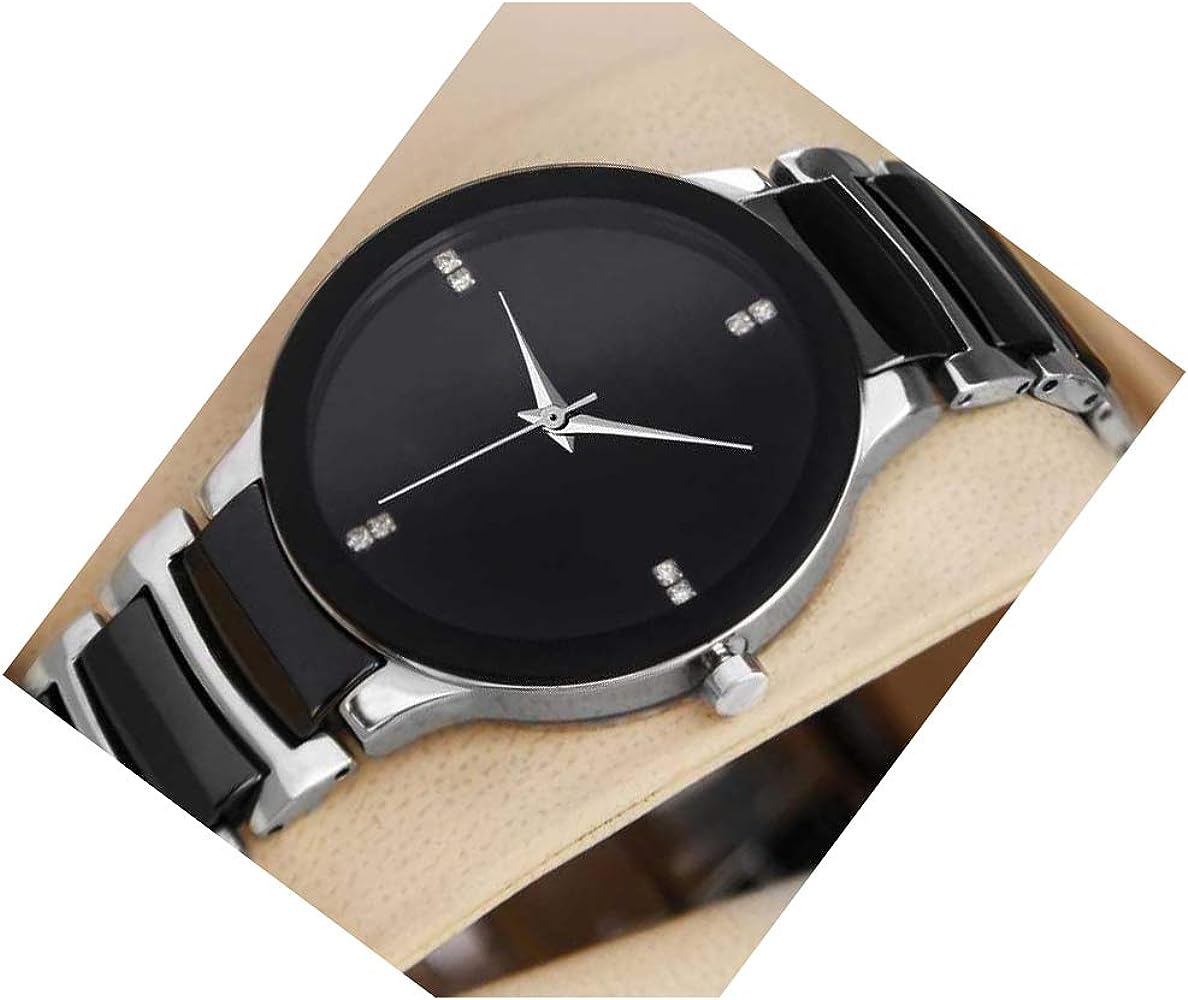 Acnos® Premium Black Dial With Black Silver Strap Slim Line Analogue Watches  For Men Pack Of - 1 : Amazon.In: Fashion