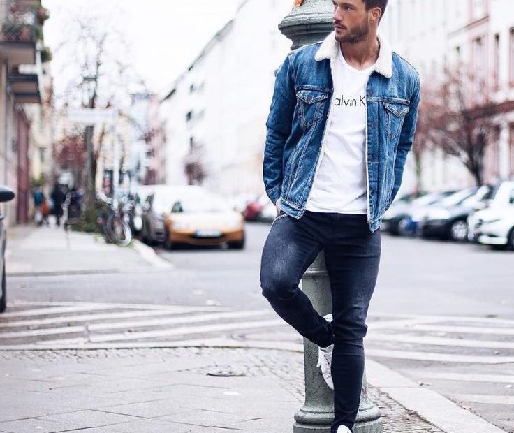 50 Stylish Ways To Wear A Shearling Coat: Fashion Tips For Men [Images] | Blue  Denim Jacket Outfit, Denim Jacket Outfit, Mens Outfits
