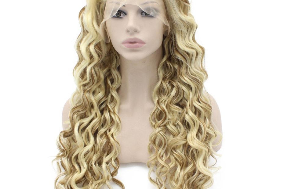 Amazon.Com : Two Tone Blonde Mix Curly Lace Front Synthetic Wig Natural  Stylish Fiber Blond Curly Wig At Mxangel : Beauty & Personal Care