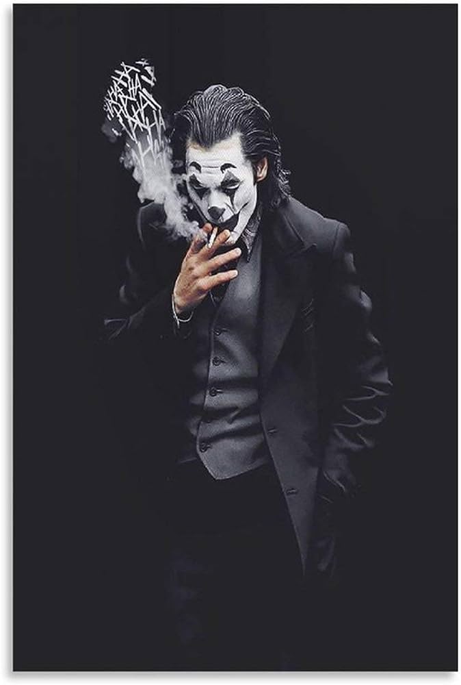 Black And White Joker Joaquin Phoenix (2) Poster Decorative Painting Canvas  Wall Art Living Room Poster Bedroom Painting 20 X 30 Inches (50 X 75 Cm) :  Amazon.Co.Uk: Home & Kitchen