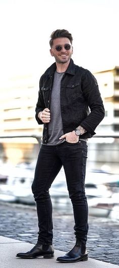 Black Shirt Denim Jacket