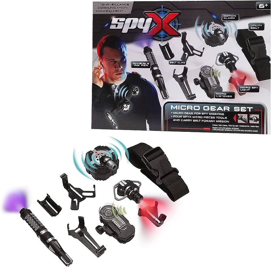 Amazon.Com: Spyx/Micro Gear Set - 4 Real Spy Toys Kit + Adjustable Belt For  Spy Kids Role Play. Junior Secret Agent/Detective/Ninja Toy Gadgets Set For  Boys & Girls : Toys & Games