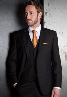 11 Black Suit Orange Tie Ideas | Orange Tie, Black Suits, Orange