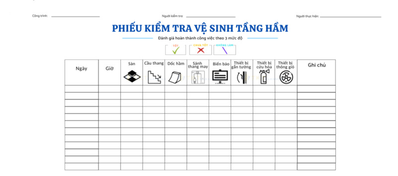 7 Biểu Mẫu Kiểm Tra Vệ Sinh Hàng Ngày Cho Tòa Nhà, Văn Phòng - Blog