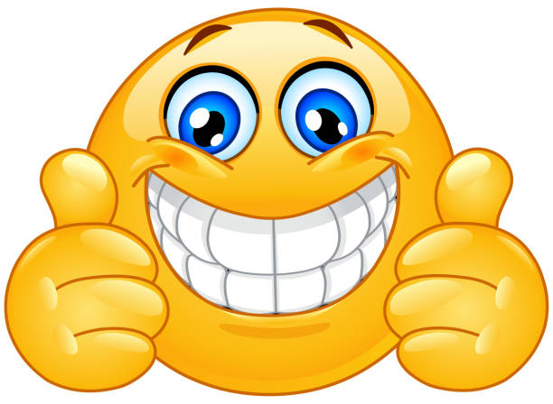 Big Smile Emoticon With Thumbs Up Stock Illustration - Download Image Now -  Emoticon, Toothy Smile, Happiness - Istock