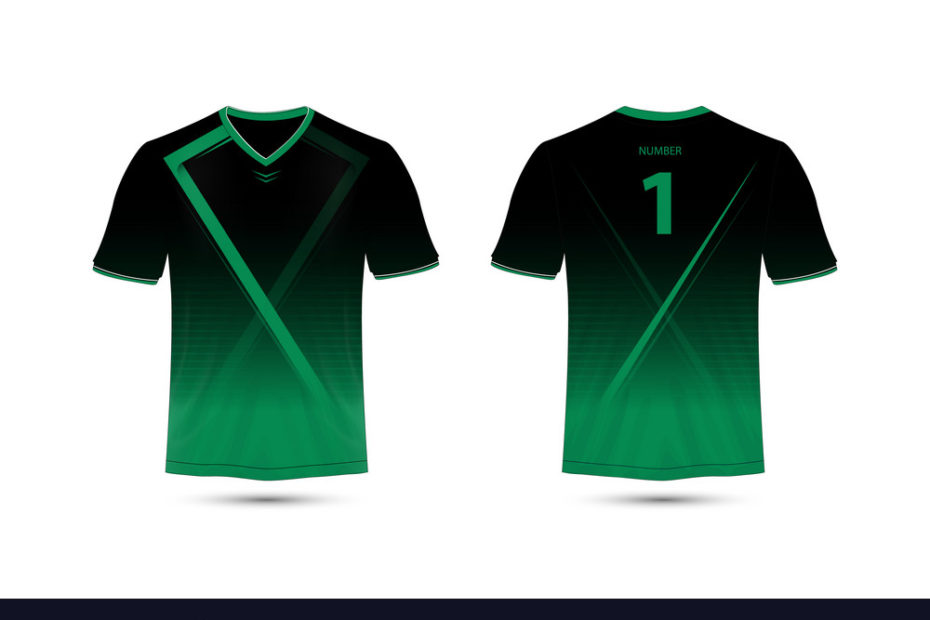 Black And Green Layout Sport T-Shirt Design Vector Image