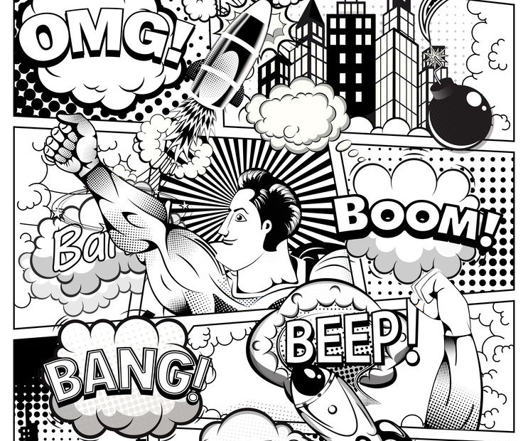 Black And White Comic Book Page Royalty Free Vector Image