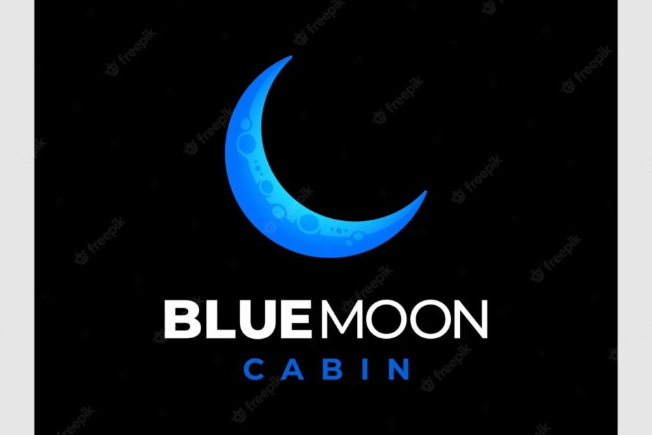 Premium Vector | Blue Crescent Moon Logo Design