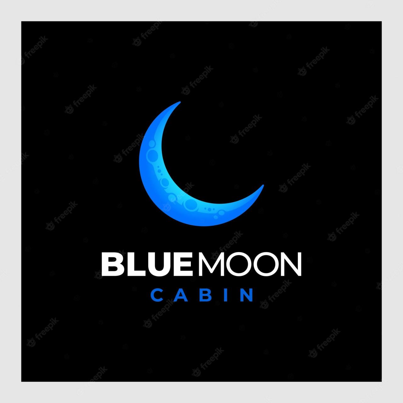 Premium Vector | Blue Crescent Moon Logo Design