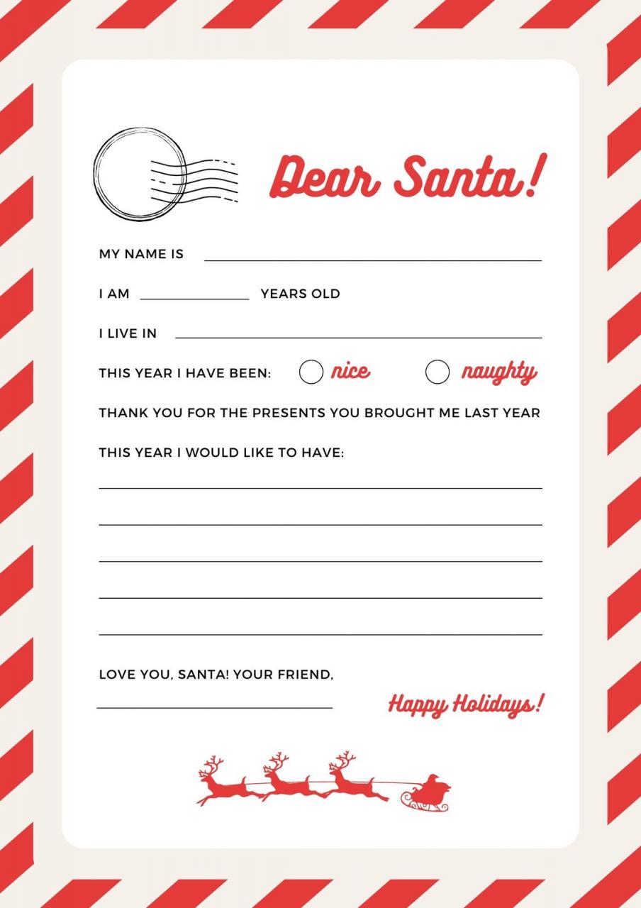 Free Printable Santa Letter Templates You Can Customize | Canva