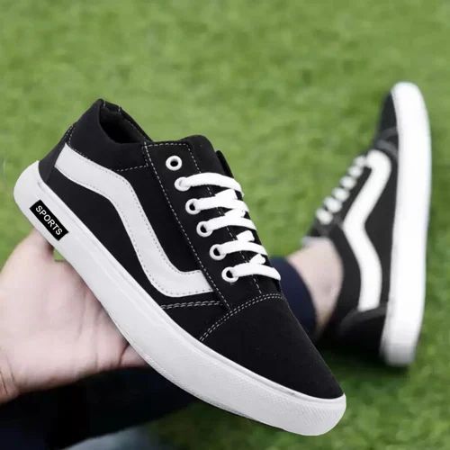 Stylish Mens Black And White Sneaker Sneakers For Men (Black, White)