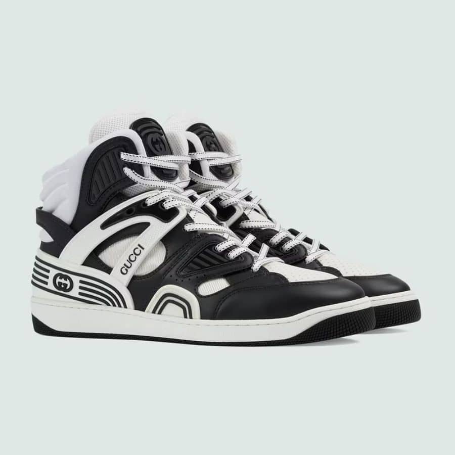 Giày Gucci Basket High Top 'Black/White' ‎673087 2Sh80 1064 - Sneaker Daily