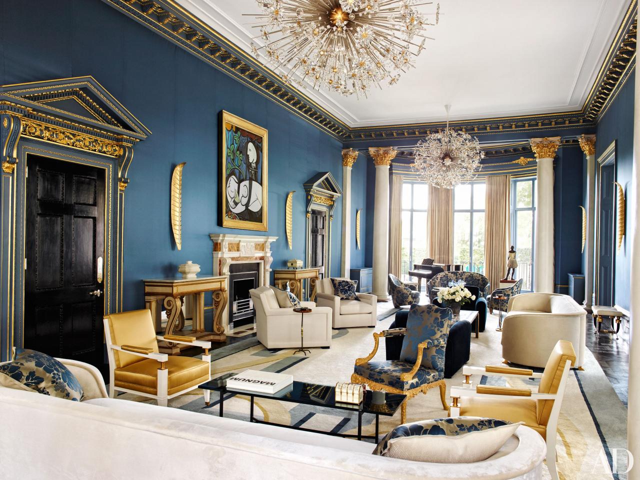 Blue And Gold Decoration Inspiration - London, Bali, And Tuscany |  Architectural Digest