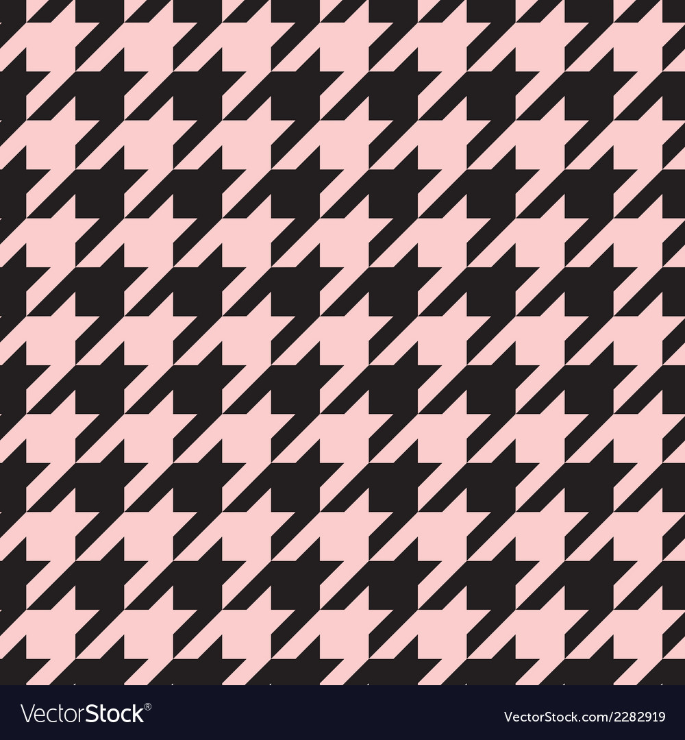 Houndstooth Tile Pastel Pink And Black Pattern Vector Image