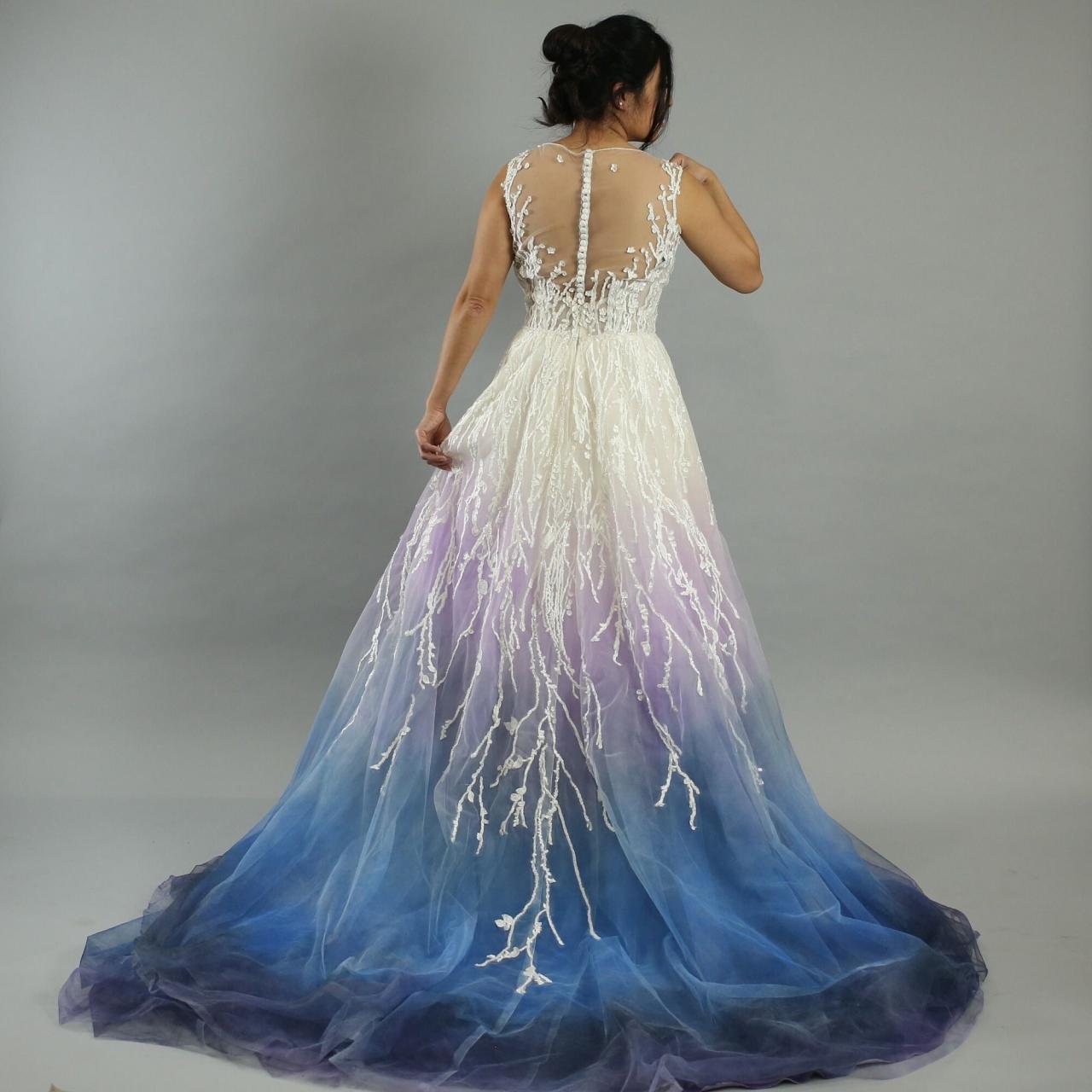 Winter Wonderland Wedding Dress Blue Purple Silver Ombre - Etsy