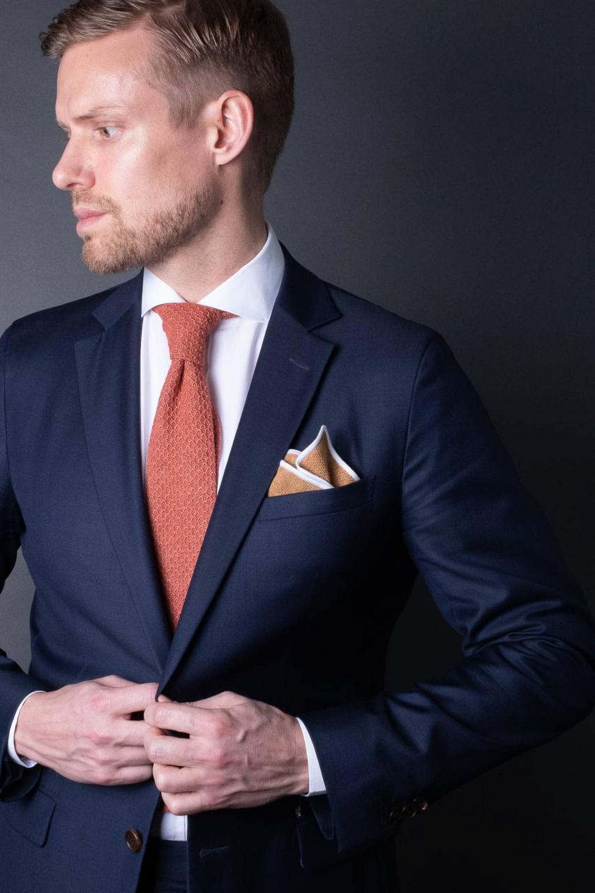 Cotton Knitted Tie - Sand Orange - Once A Day
