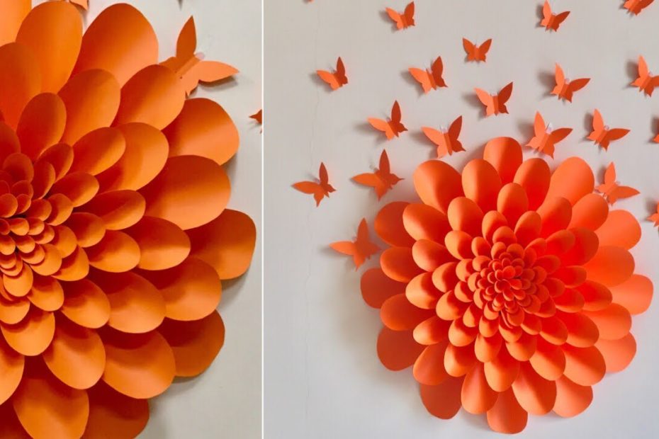 Giant Paper Flowers Wall Decor Ideas | Room Decor Ideas - Youtube