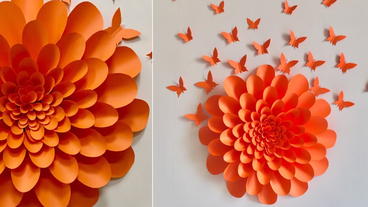 Giant Paper Flowers Wall Decor Ideas | Room Decor Ideas - Youtube