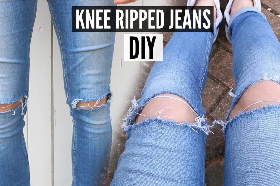 Diy Knee Ripped Jeans Tutorial 2023 - How To Style - Youtube