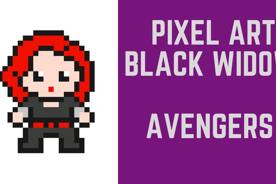 Avengers How To Draw Pixel Art Black Widow #Pixelart - Youtube