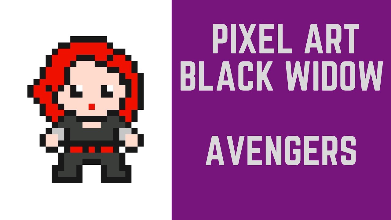 Avengers How To Draw Pixel Art Black Widow #Pixelart - Youtube