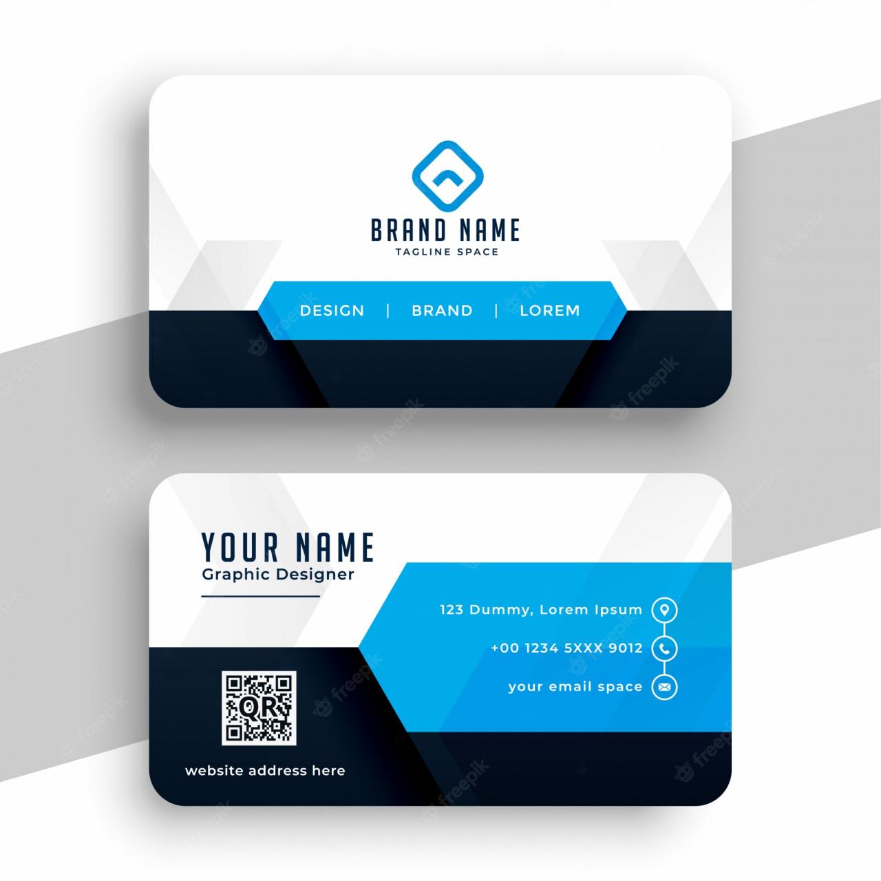 Free Vector | Modern Blue Professional Business Card Template Design