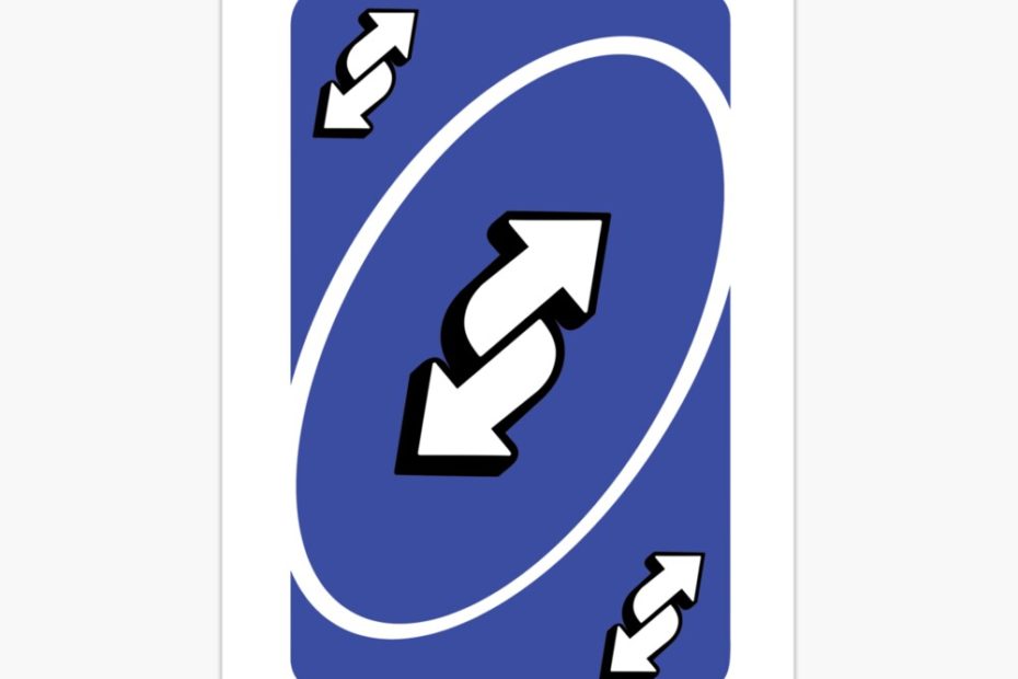 3D Printed Uno Reverse Card Blue Spiele La2073981