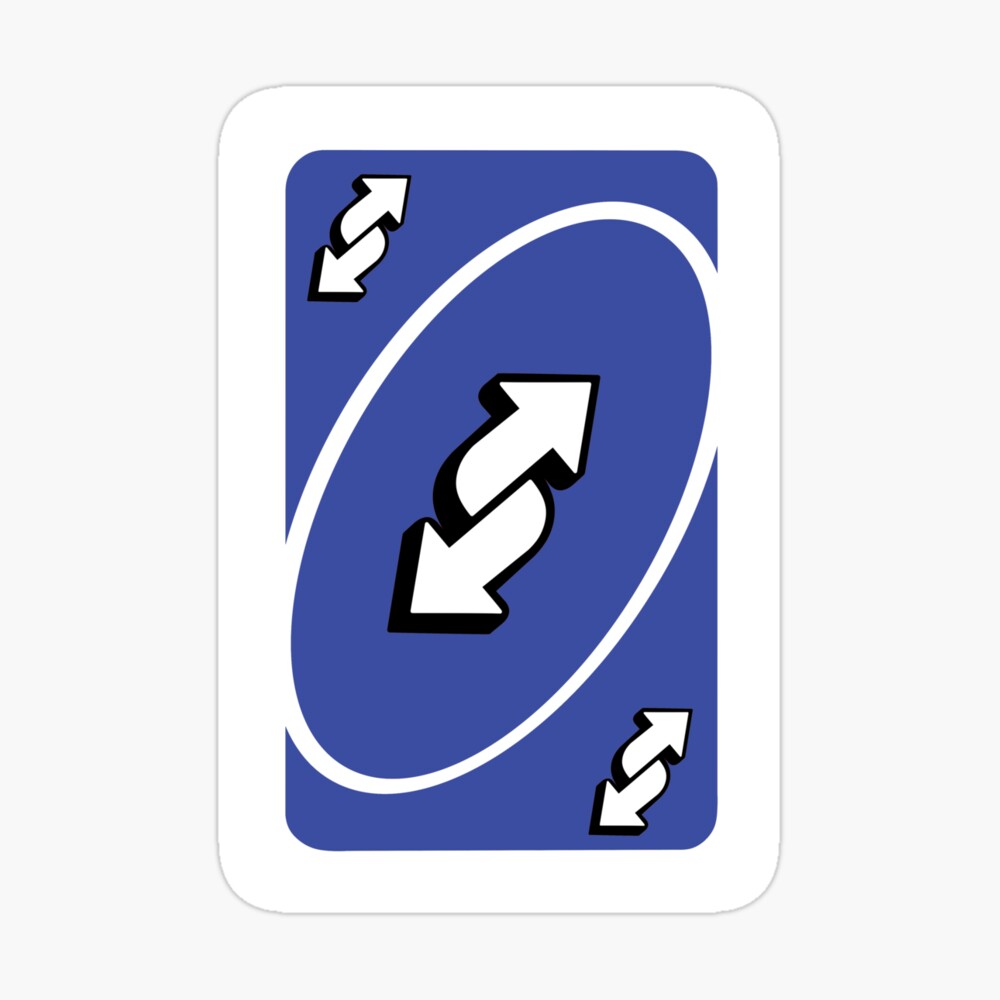 3D Printed Uno Reverse Card Blue Spiele La2073981