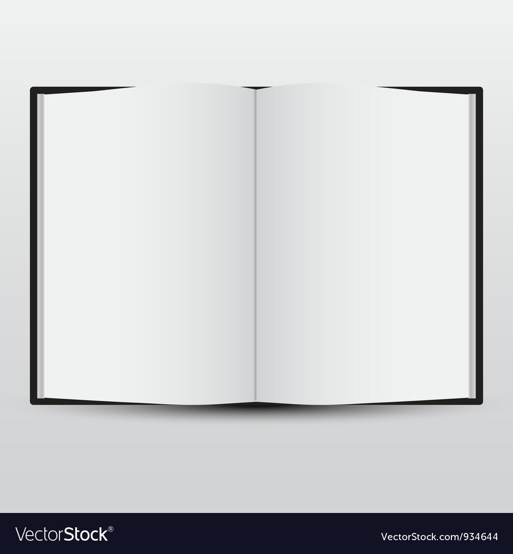 White Opened Book With Blank Pages Royalty Free Vector Image