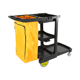 Heavy-Duty Premium 3 Shelf Janitor Cart